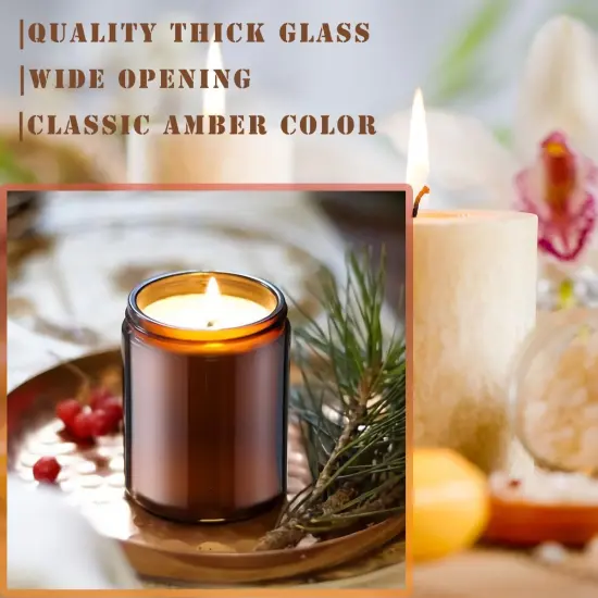 6 oz Glass Jars with Lids,Candle Making Kit,Candle Jars for Making Candles,Glass Bottles with Cork for Candle Making,Wedding,Baby Shower,Party Favors Decoration 16 Pack {3}