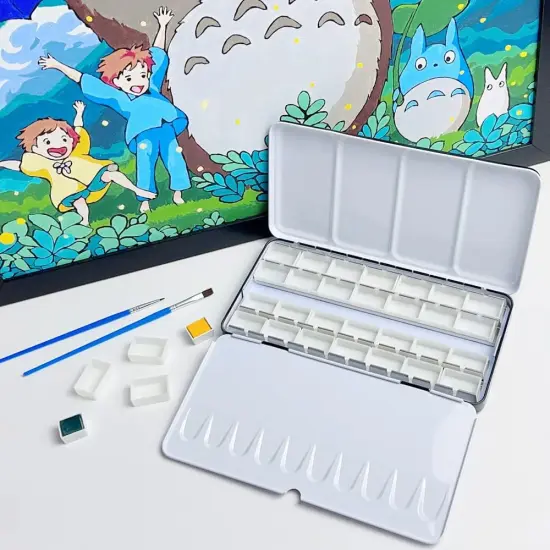 Watercolor Tins Palette Paint Case Large Watercolor Palette Box Metal Tin - Will Hold 48 Half Pans or 28 Full Pans {5}