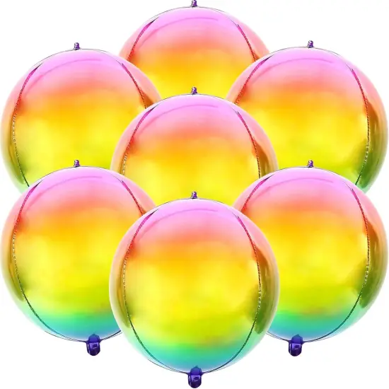 Colorful Rainbow Foil Balloons, 4D Gradient Rainbow Balloons, 22 Inch Tie Dye Balloons for Birthday Party, Summer Balloons Rainbow Mylar Balloons Rainbow Birthday Balloons Decorations {1}