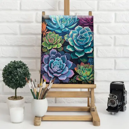 Paint by Numbers Kit with Framed - Succulent Paint by Numbers for Adults Beginner Plants DIY Acrylic Painting by Numbers Kit Colorful Paintworks Artwork, 12x16 Inch {2}