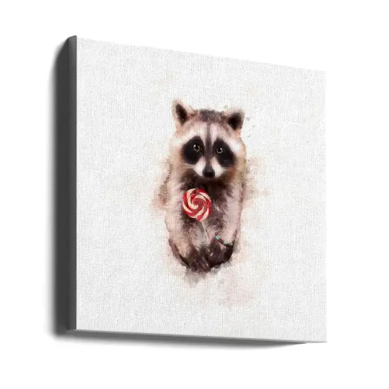 Baby Racoon Square 24x24 Canvas - Corporate Office Art {1}