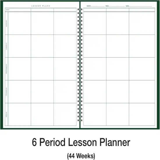 6 Period Teacher Lesson Plan - 8.5 inches X 11 inches (44 Weeks) {2}