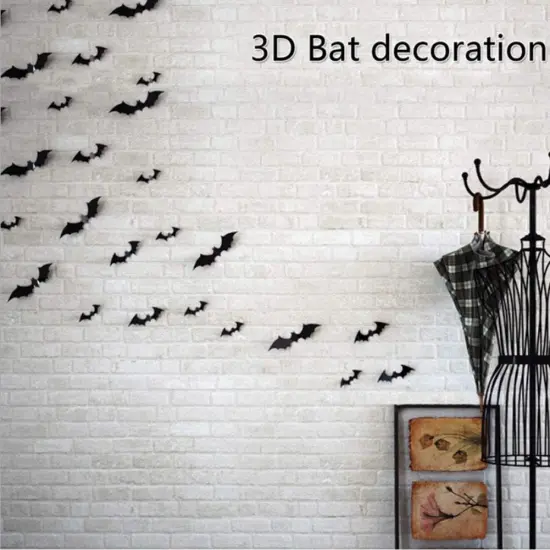 60PCS Halloween 3D Bats Decoration {5}