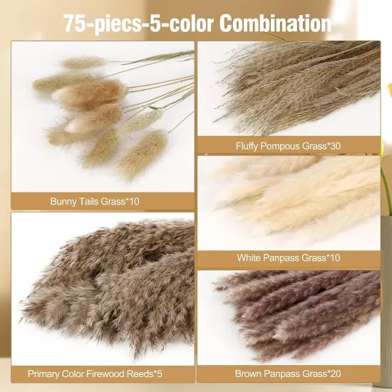 75Pcs Pampas Grass Decor for Fall {2}