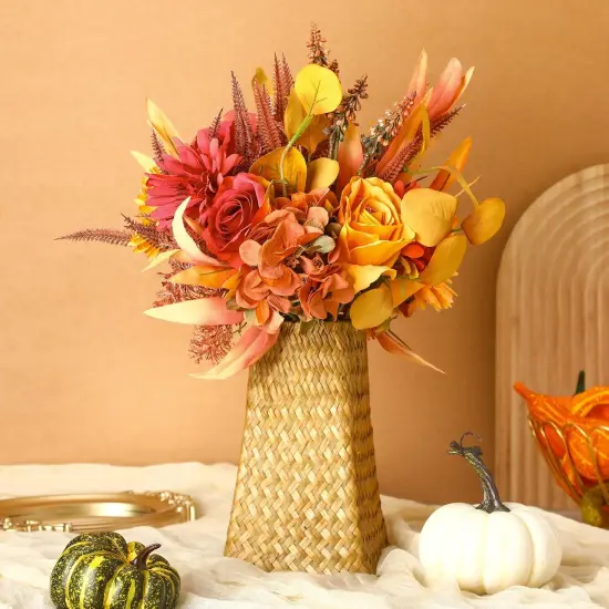 2 Pcs Artificial Fall Flower Bouquets {2}