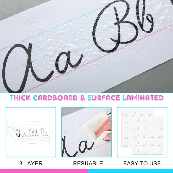 24 Pcs Cursive Alphabet Classroom Wall 11.8 X 6.3 inches {2}