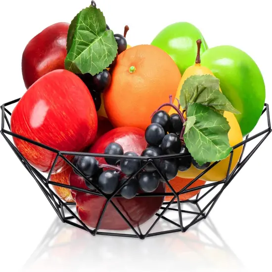 12 Pieces Artificial Mixture Fruits with Wire Fruit Basket {1}