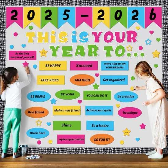 81 Pcs Welcome Back to School Bulletin Board Set - Classic {1}