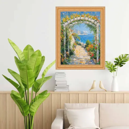 Vintage Gold Lead Beaded Picture Frame 10x14 frame {1}