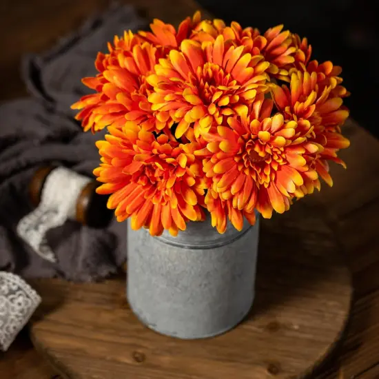 Artificial African Daisies Flowers - Orange {5}