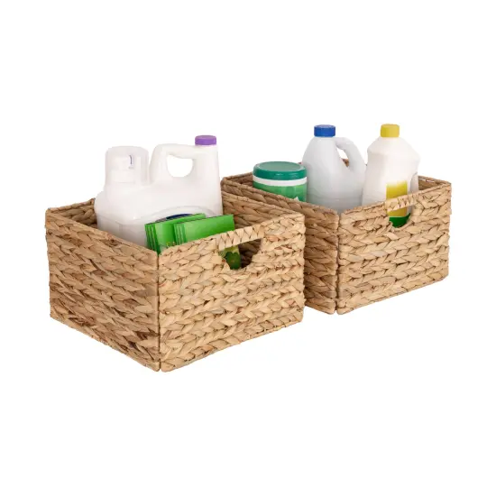 Seville Classics Handwoven Basket (2-Pack), Water Hyacinth {1}