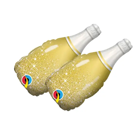 Qualatex&reg; 14 Inch Mini Gold Bubbly Wine Balloon {2}