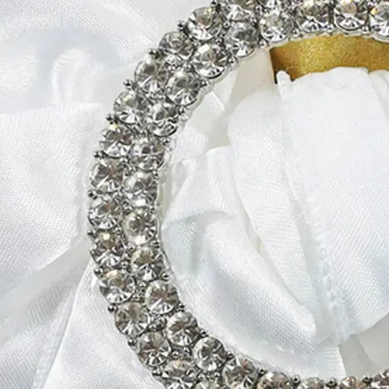 Circle Rhinestone Chair Band Buckle Silver Metal Accent 2 Inch Width {4}