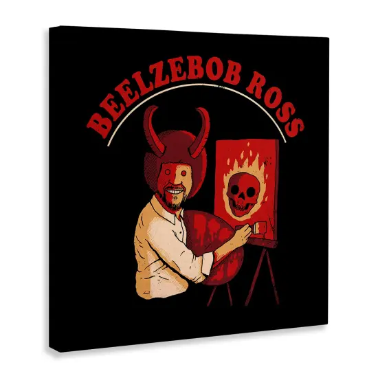 Beelzebob Ross Text Funny Spooky Painting EaselCanvas Art {3}