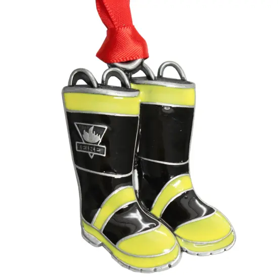 Gloria Duchin Fire Fighter Boots Christmas Tree Ornament {1}