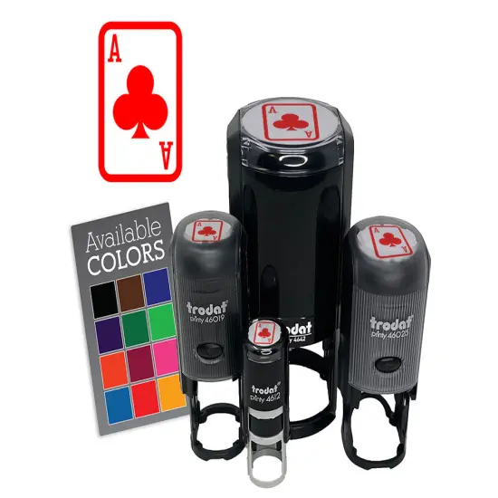 Playing Card Ace of Clubs Self-Inking Rubber Stamp for Stamping Crafting Planner Sky Blue {7}
