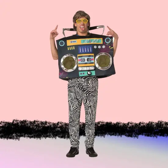 Funny Boombox Adult Costume Retro Foam Stereo Party Tunic {1}