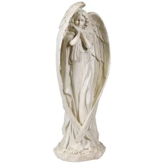 Northlight Standing Angel with Wings Outdoor Garden Statue - 16.5" White {4}