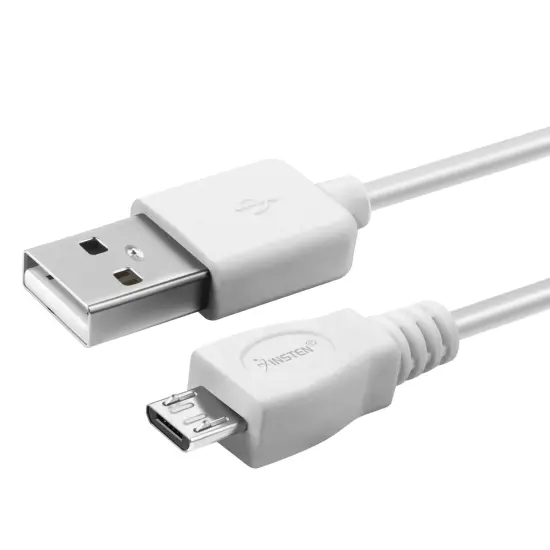 Insten Micro USB Charging Cable 10ft, Cell Phone Charger for Data Transfer Cord for Sony Playstation 4, PS4, Samsung LG Smartphones White {1}