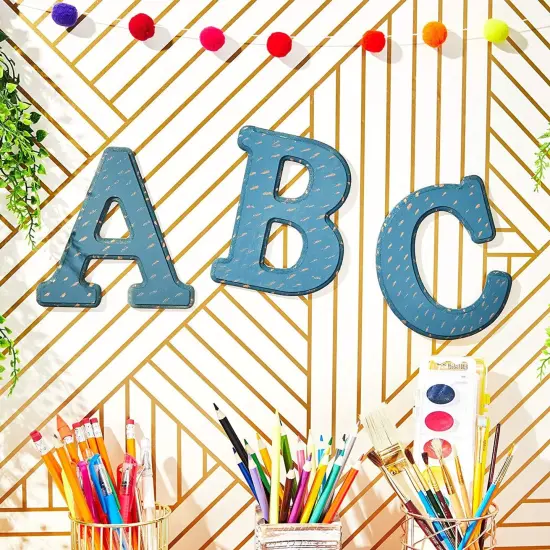 26 Pieces of Wooden Alphabet Letters for Wall Decor, Crafts, 6-Inch ABCs for Painting, DIY Projects, Tabletop, Home Decor, Birthday Parties, Wedding (0.1" Thick) Brown {2}