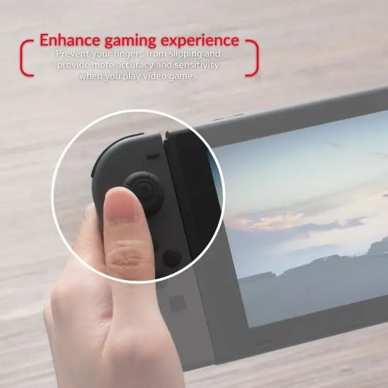 Insten [1 Pair] Joy Con Thumb Grip Stick Caps for Nintendo Switch [Anti-Slip/Protective/comfort] Joycon Controller Thumbstick Cover Set for Switch 2017 / Switch Lite Console 2019 Black Silicone Style2 {5}