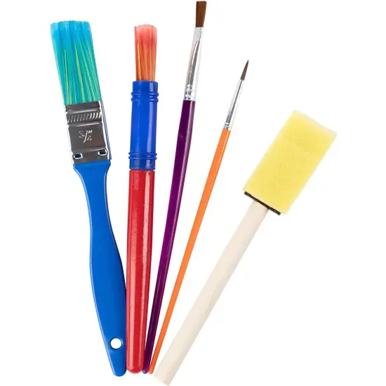 36 Piece Kids Painting Kit for Arts and Crafts with Foam Paint Brushes, Rollers and Stamps Multicolor {4}