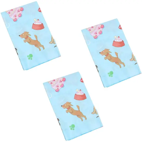 3 Pack Puppy Dog Themed Party Tablecloth (54 x 108 in, Rectangle) Blue {5}