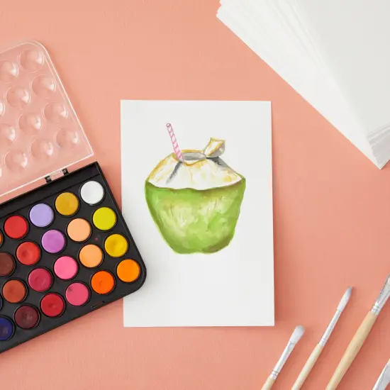 100 Sheets Cold Press Watercolor Paper for Artists and Beginners (6 x 9 in) White {3}