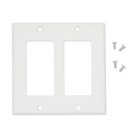 2-Gang Wall Plates, Double Light Switch Cover (4.53 x 4.57 In, 20 Pack) White {4}