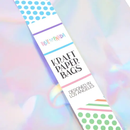 20 Pack Holographic Foil Paper Gift Bags with Handles, Reusable Iridescent Gift Bags for Baby Shower, Birthday, Wedding, Party Favors, Goodies, Boutique (7 x 9 x 3.1 In) Silver {7}