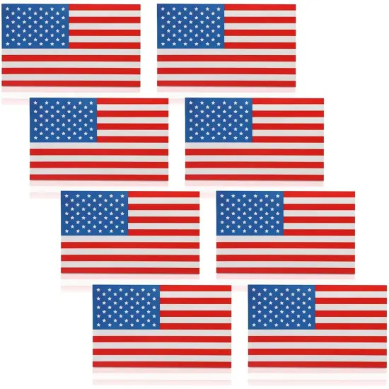 American Flag Vinyl Decal for Car Sticker, Reflective Sticker Pack, Reflective Vinyl Flag Stickers for Trucks, Laptops, Tablets, Outdoor Gears (5 x 3 in, 8 Pack) Multicolor {1}