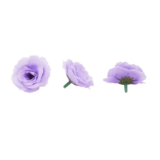 Mini Lavender Silk Artificial Flower Heads for Crafts, Decorations (2 In, 75 Pack) Purple {7}