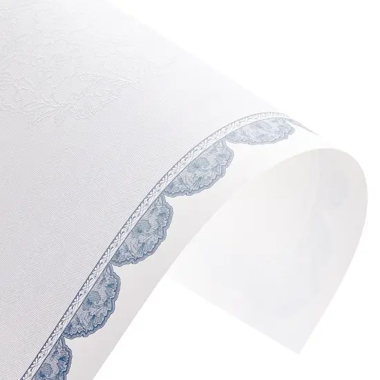 96 Sheets Navy Blue Floral Certificate Paper for Printing - Customizable Blank Cardstock with Border for Graduation Diploma, Achievement Awards, Recognition Documents (8.5 x 11 in) {6}