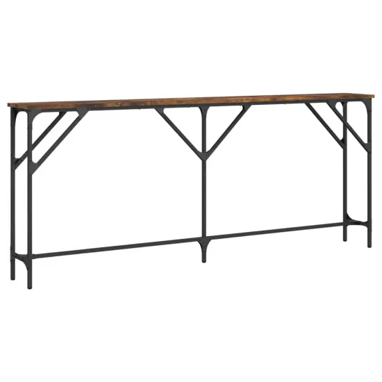 vidaXL Console Table Smoked Oak 70.9"x9.1"x29.5" Engineered Wood {2}