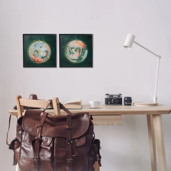 Stupell Industries Disco Balls with Vivid Hues 2pc Framed Giclee Wall Art Set Design by Grace Popp {2}