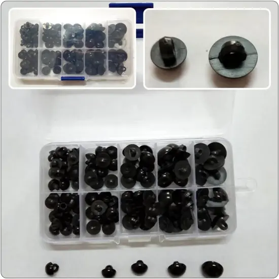 100 Pcs Plastic Black Safety Eyes {2}