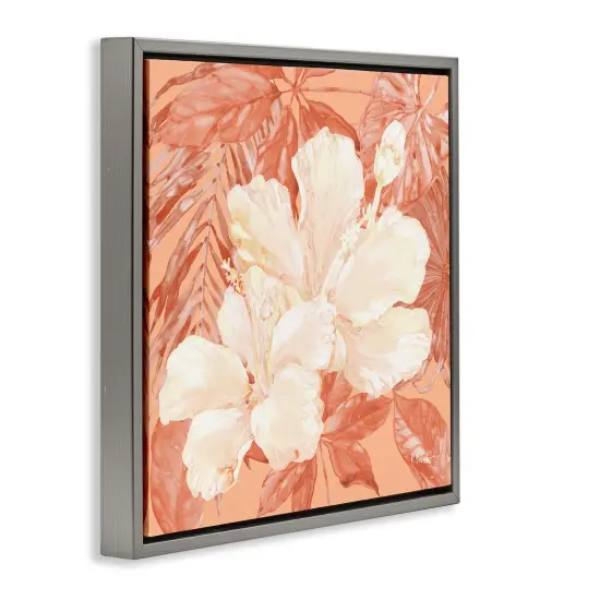 Stupell Industries Hibiscus Flower Bunches Floater Framed Canvas Wall Art Design by Paul Brent {3}