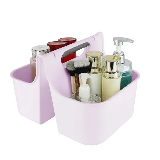 Portable Shower Caddy, Bathroom Organizer Basket, Perfect Size for Dorm/College White {4}