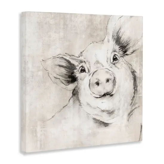 Stupell Industries Pig Sketch Impression Canvas Wall Art Design by Eli Jones {3}