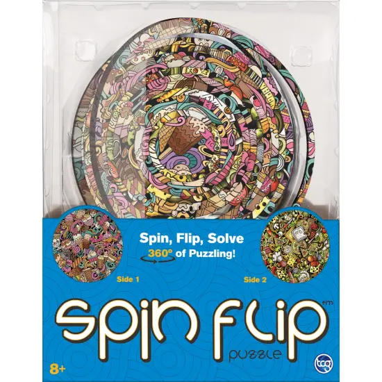 Spin Flip: Puzzle Ice Cream & Pizza- 14 Rings - 2-In-1: Double-Sided Puzzle, Spin-Flip-Solve, 360 Degress Of Puzzling, Fidget Toy, Adults & Kids 8+ {7}