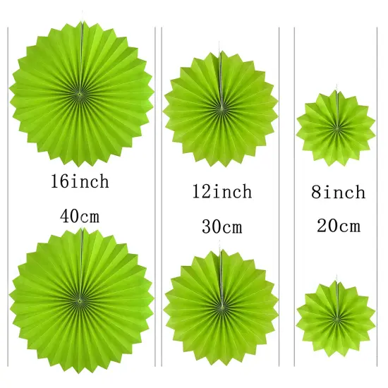 Black Green Party Hanging Paper Fans Decorations - Tropical Jungle Animal Birthday Party Ceiling Hangings Graduation Bachelorette Party Photo Booth Backdrops Decorations, 12pc {3}