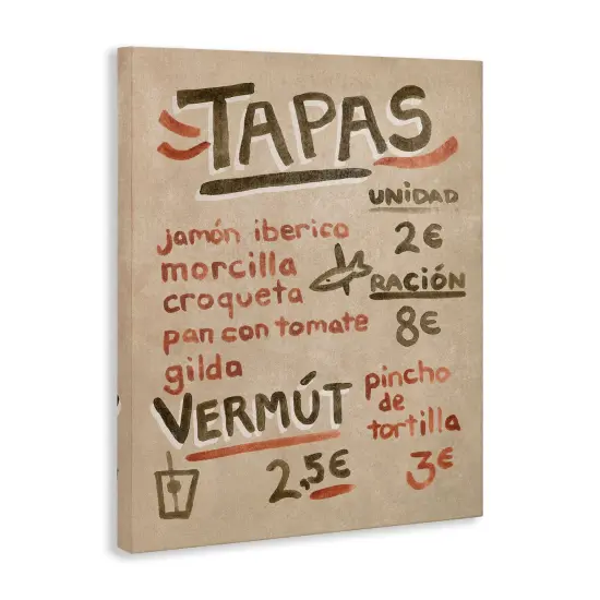 Stupell Industries Spanish Tapas Menu Canvas Wall Art Design by June Erica Vess  {3}