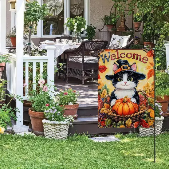 Thanksgiving Fall Garden Flag 12x18 Inch {4}