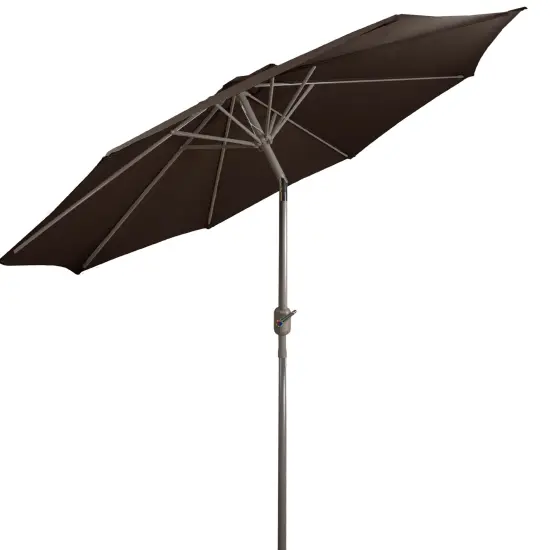 Northlight 9ft Outdoor Patio Market Umbrella with Hand Crank and Tilt, Brown {7}