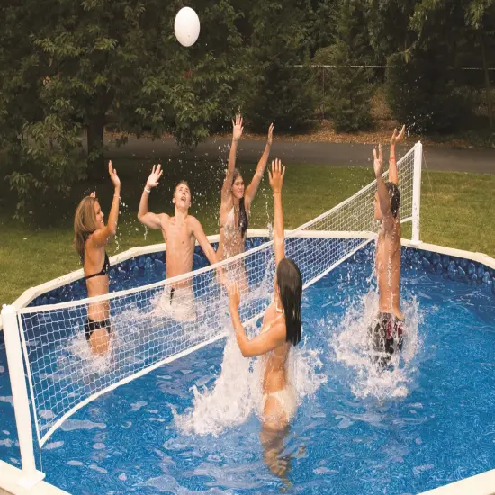 Swim Central Pool Jam Combo Basketball and Volleyball Inground Swimming Pool Water Games White {6}