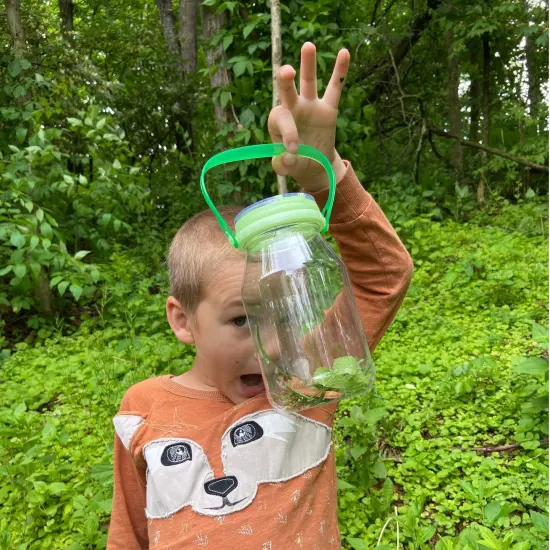 reCAP Kids Exlore Mason Jar Bug Catcher and Habitat Kit, Glow in the Dark Green with Magnifying Lid, 4 x 7 inches {5}