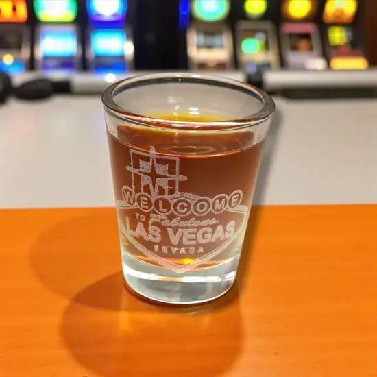 2oz Welcome to Las Vegas Shotglass LASER {5}