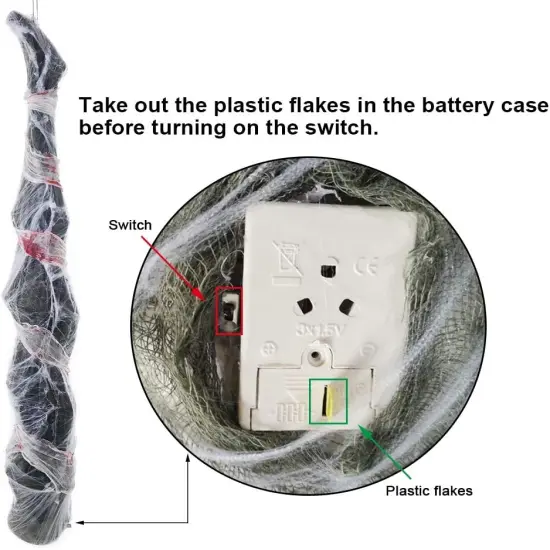 72 Inch Hanging Spooky Mummy Decoration with LED Eyes and Voice Activated {2}