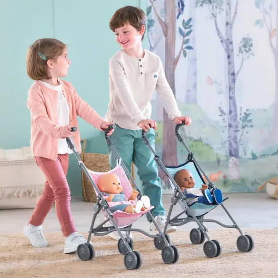 Corolle Umbrella Doll Stroller - Sage Stripe {4}