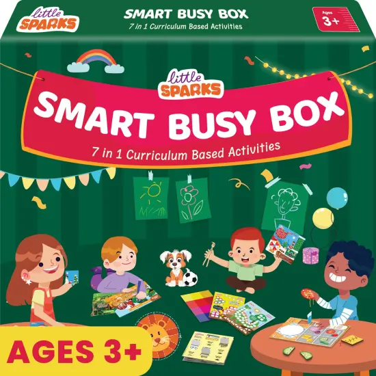 Smartivity: Little Sparks: Smart Busy Box - Montessori 7-In-1 Preschool Learning Kit, Curriculum-Based Crafts & Activities, Developmental Toy, Kids 3+ {1}